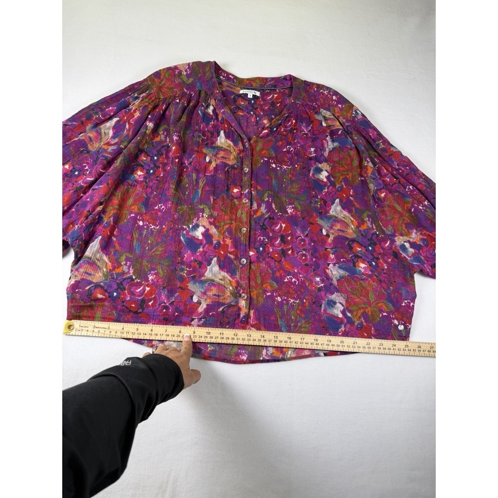 Old Khaki Women's Floral Button-Up Blouse – Colorful Boho Lightweight Top - Picture 8 of 10